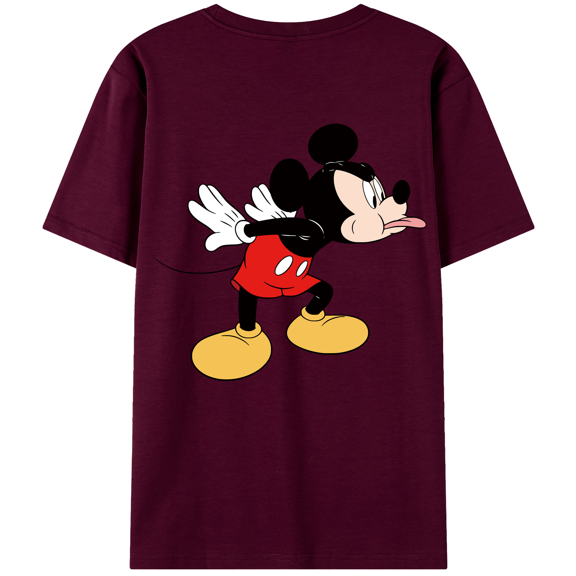 ミッキーマウス Mickey Mouse レディース半袖Tシャツ(バックプリント)
